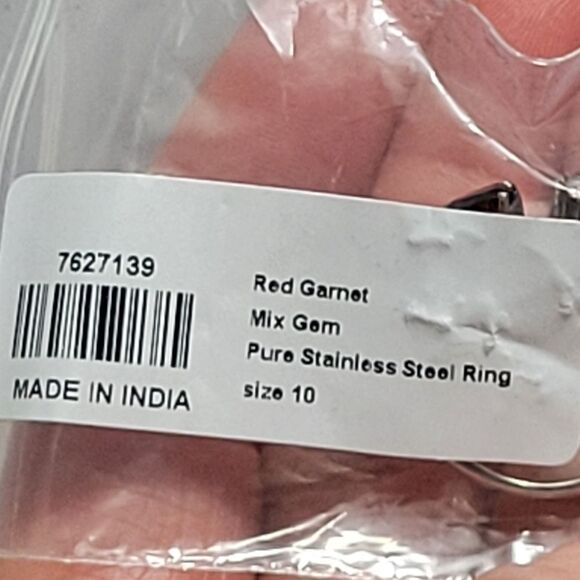 Garnet, Topaz, Spinel Open Band Ring - Picture 2 of 15